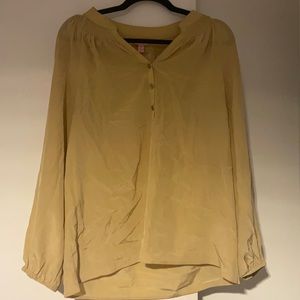 Lilly Pulitzer gold silk Elsa top